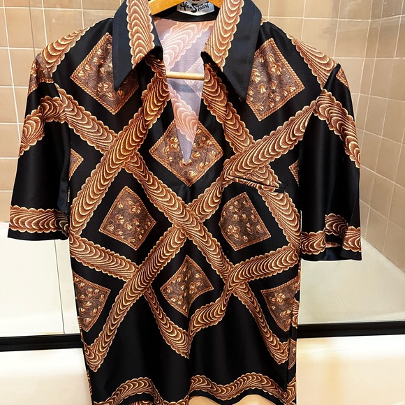 Alan Stuart 70s Vintage open neck disco shirt - Picture 3 of 9